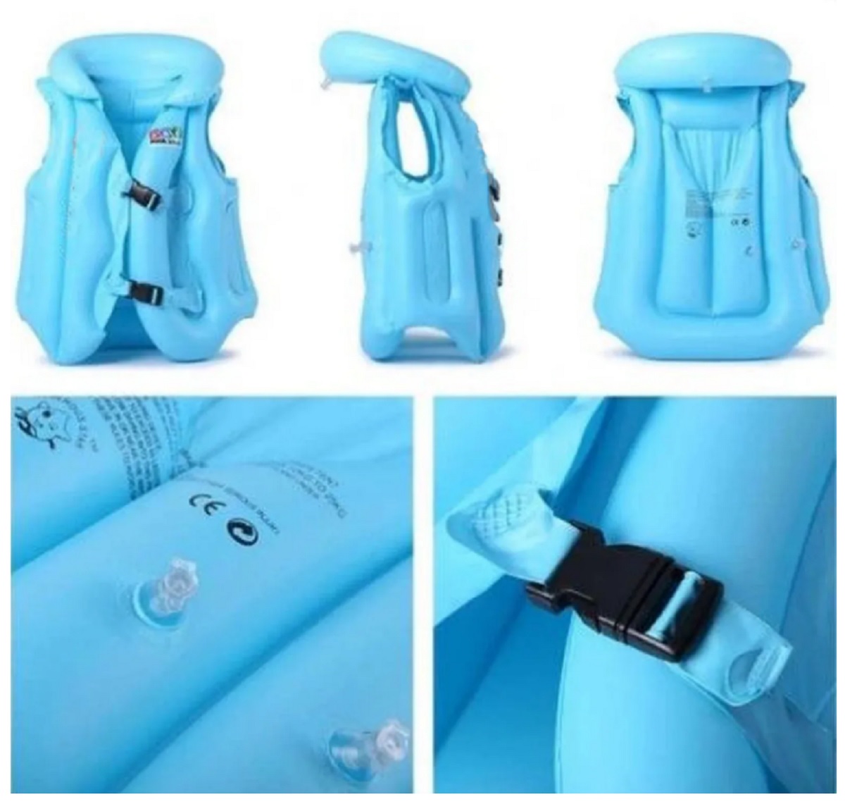 Praktická  nafukovacia plavecká vesta s golierom (3–6 rokov)